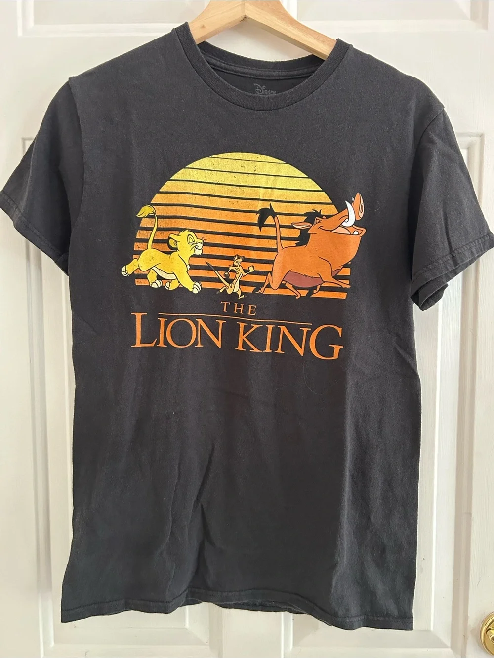 Disney The Lion King Black Tee with Yellow & Orange Graphic
